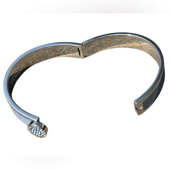 Furla Medallion Hinge Bangle Rhodium Plated With Swarovski Crystals - Picture 13 of 15